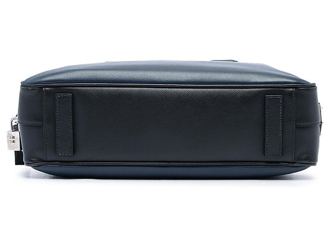Blue Prada Bicolor Saffiano Business Bag - view 3