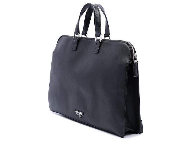 Mala de negócios Prada Saffiano preta - vista 2