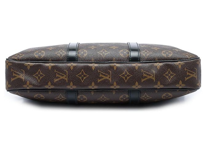 Bolsa de Negócios Porte Documents Jour Louis Vuitton Monogram Macassar Castanha - vista 3