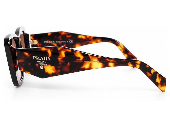 Prada, occhiali da sole PR08YS con stampa tartarugata marrone - vista 3