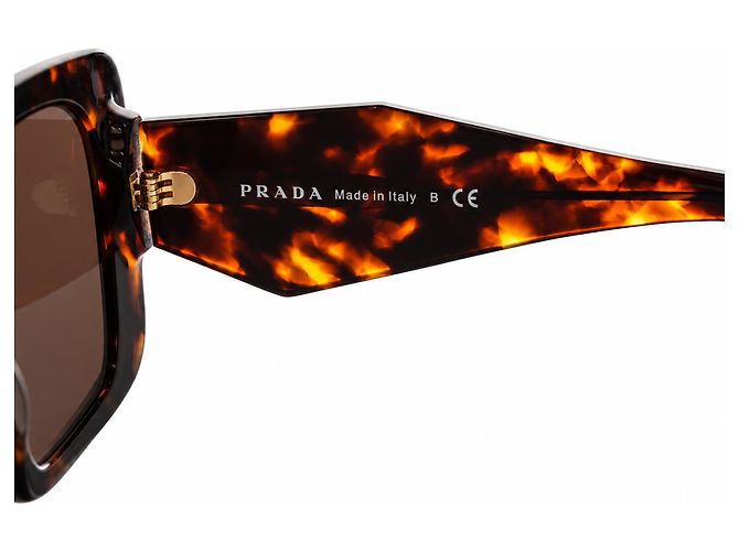 Prada, occhiali da sole PR08YS con stampa tartarugata marrone - vista 8