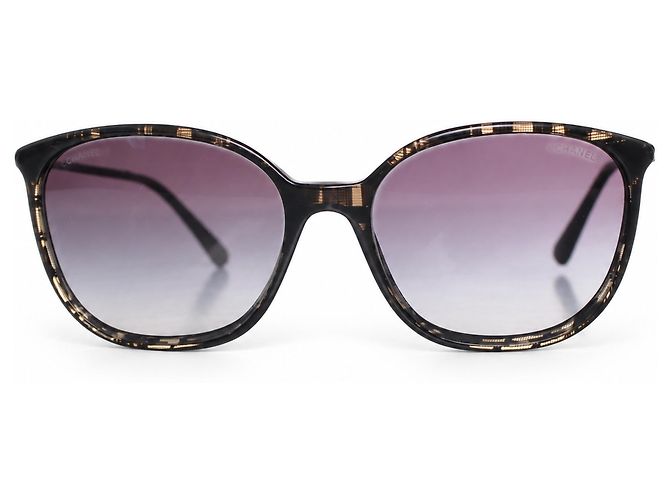Chanel, Gafas de sol con estampado gráfico y strass - vista 2