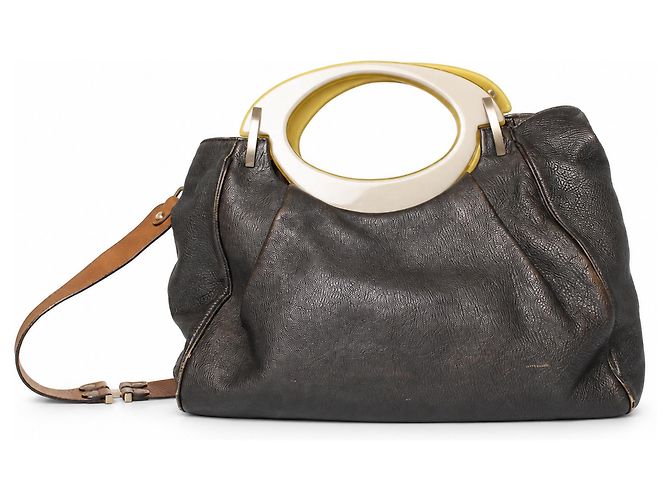 Marni, Borsa balloon in pelle metallizzata - vista 3