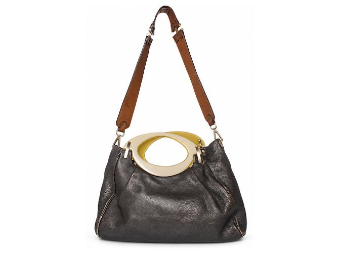 Marni, Borsa balloon in pelle metallizzata - vista 4
