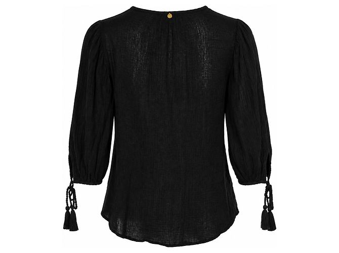 Antik Batik, Lilou Bluse gekräuselt schwarz - Ansicht 5