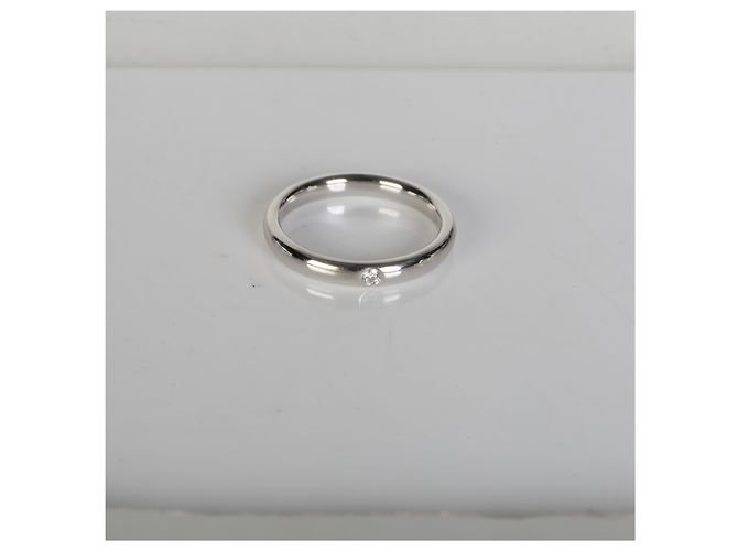 Tiffany & Co. Anello fascia Elsa Peretti in platino e diamanti - vista 5