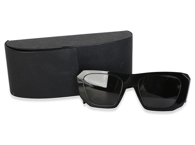 Prada Black Acetate Symbole Sunglasses SPR B18 - view 5