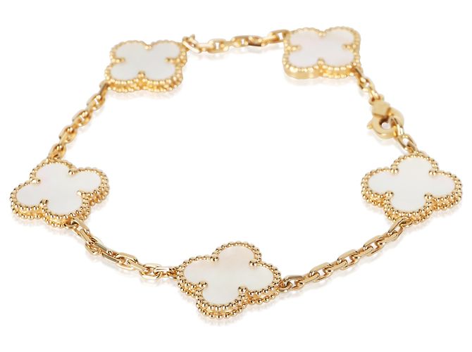 Bracciale Vintage Alhambra Van Cleef & Arpels in Oro Giallo e Madreperla - vista 3