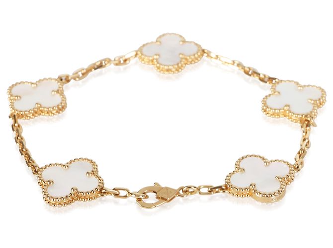 Bracciale Vintage Alhambra Van Cleef & Arpels in Oro Giallo e Madreperla - vista 4