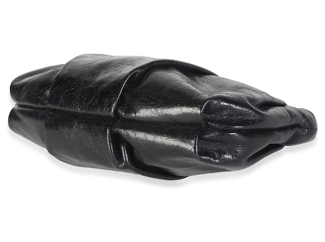 Clutch de muñeca Prada en Vitello Shine plisado con lazo, negra - vista 6
