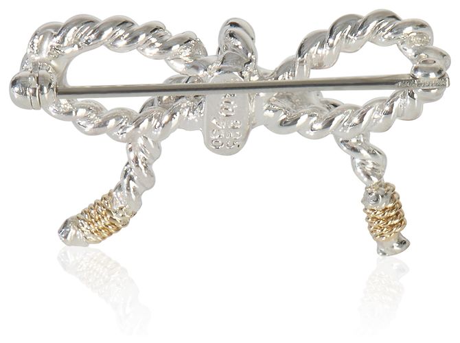 Broche de lazo Tiffany & Co. en oro amarillo y plata de ley - vista 3