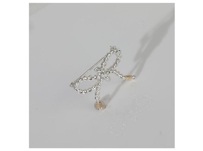 Broche de lazo Tiffany & Co. en oro amarillo y plata de ley - vista 4