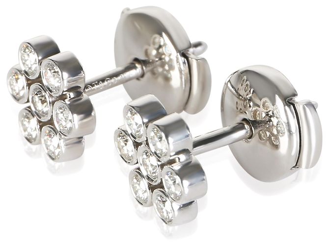 Tiffany & Co. Platin-Diamant-Cluster-Ohrringe - Ansicht 2