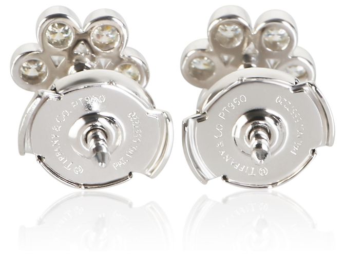 Tiffany & Co. Platin-Diamant-Cluster-Ohrringe - Ansicht 3