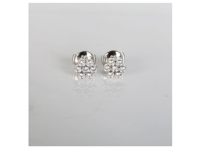 Tiffany & Co. Platin-Diamant-Cluster-Ohrringe - Ansicht 5