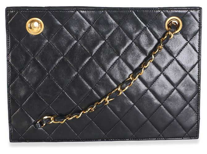Chanel Vintage Timeless Small Schultertasche aus schwarzem gestepptem Lammleder - Ansicht 3