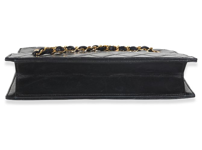 Chanel Vintage Timeless Small Schultertasche aus schwarzem gestepptem Lammleder - Ansicht 6