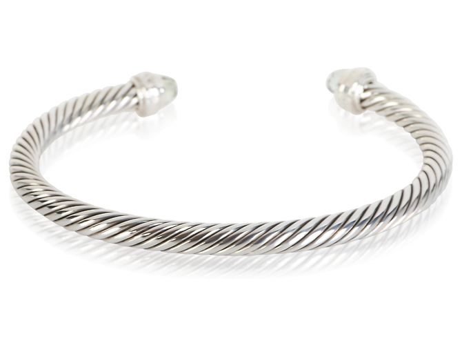 Pulseira Cable Classic David Yurman em prata esterlina, prasiolita e diamantes - vista 4