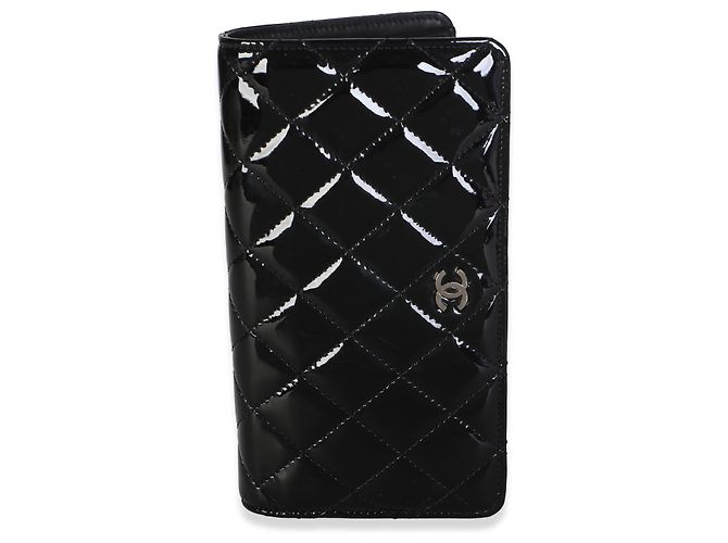 Gabrielle Portafoglio Chanel Black Quilted Patent CC Yen - vista 3
