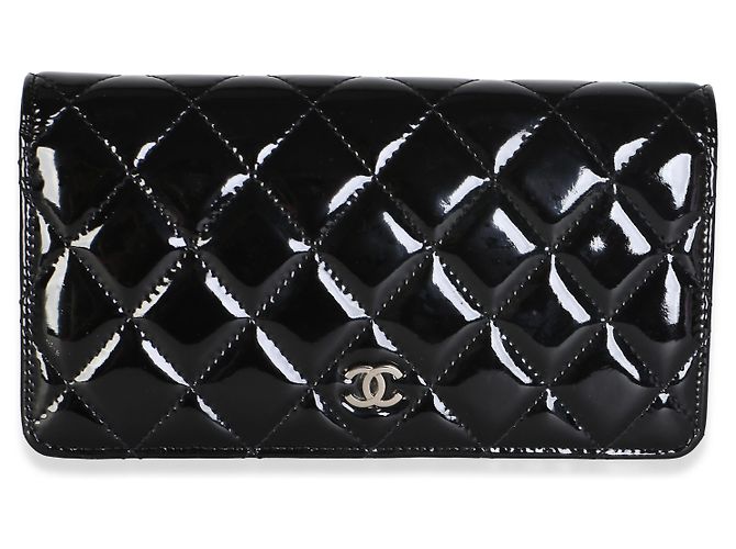 Gabrielle Portafoglio Chanel Black Quilted Patent CC Yen - vista 8