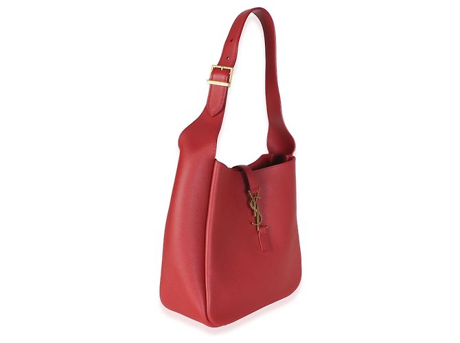 Autre Marque Saint Laurent Red Danger Smooth Calfskin Small Le 5 A 7 Soft Hobo - vista 4