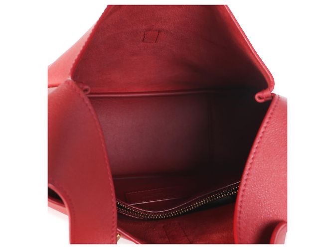 Autre Marque Saint Laurent Red Danger Smooth Calfskin Small Le 5 A 7 Soft Hobo - vista 5