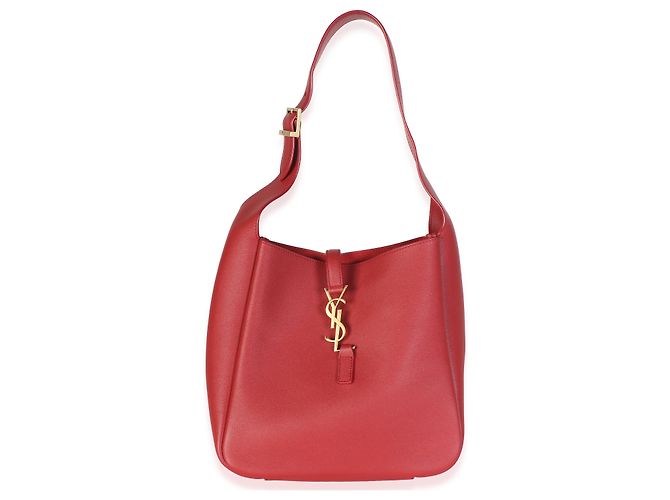 Autre Marque Saint Laurent Red Danger Smooth Calfskin Small Le 5 A 7 Soft Hobo - vista 8