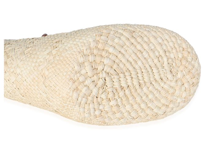 Cesto Tote Small Anagram Loewe em pele de vitela Natural Tan e ráfia - vista 7