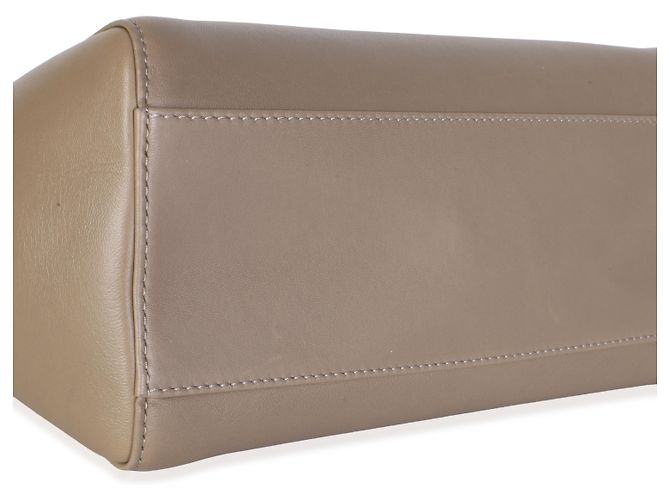 Borsa Satchel Mini Peekaboo Iconic Fendi in Nappa Tortora - vista 7