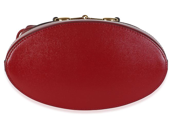Borsa secchiello con coulisse Gucci Horsebit 1955 in pelle di vitello rossa - vista 2