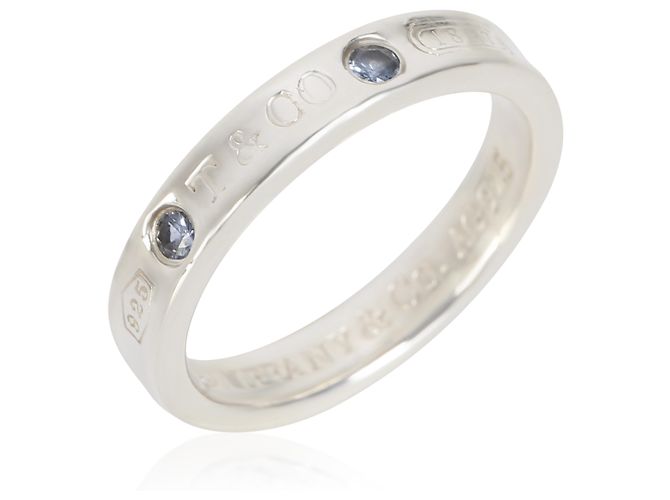 Bague Tiffany & Co. 1837 en argent sterling et saphir - vue 2