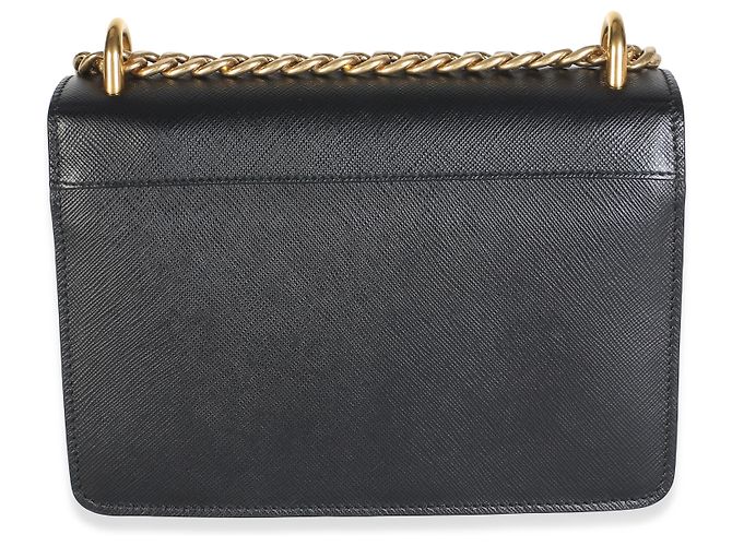Prada Black Saffiano Logo Chain Flap Bag - view 2