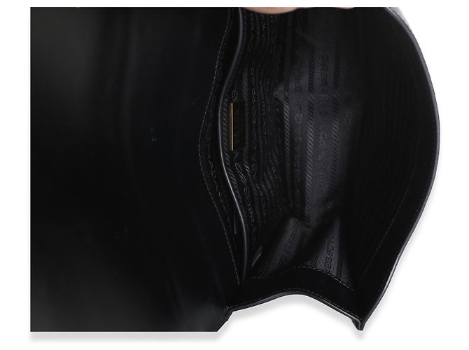 Prada Black Saffiano Logo Chain Flap Bag - view 5