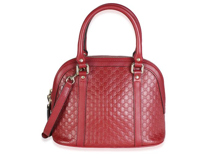 Dionysus Borsa a tracolla mini dome Gucci in pelle Microguccissima rossa - vista 2