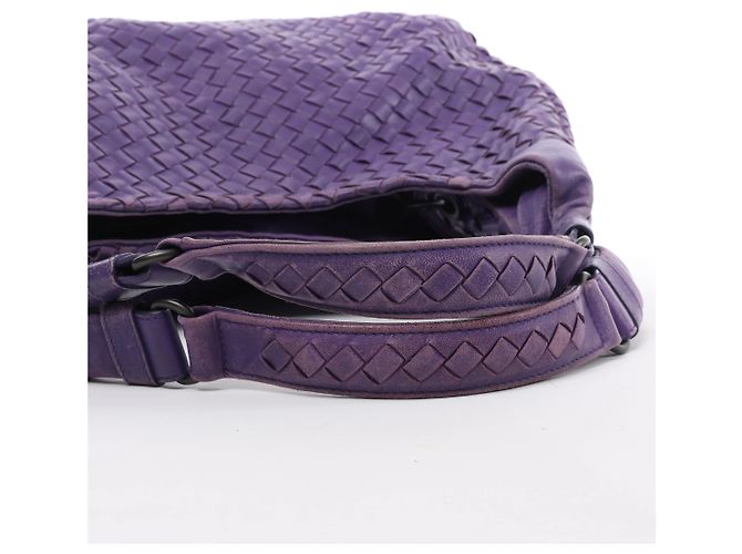 Borsa a tracolla Bottega Veneta Campana in pelle Intrecciato Viola - vista 10