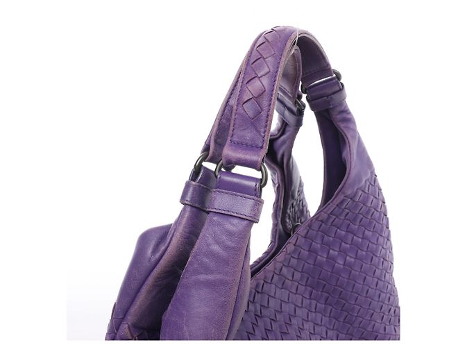 Borsa a tracolla Bottega Veneta Campana in pelle Intrecciato Viola - vista 5