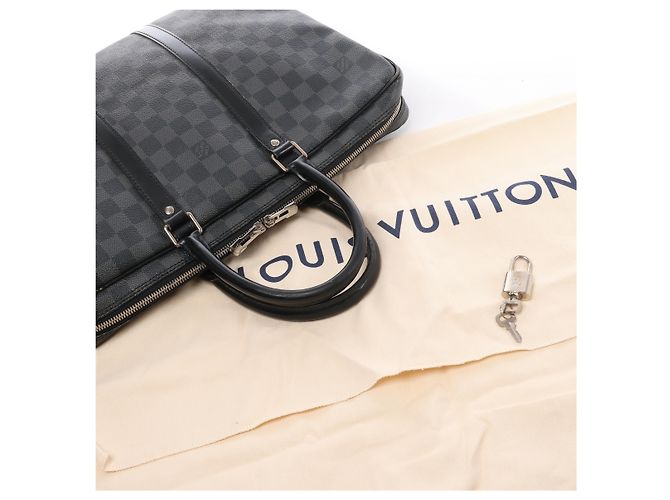 Louis Vuitton Porte Document Voyages Damier Graphite Handbag in Black N41125 - vue 14