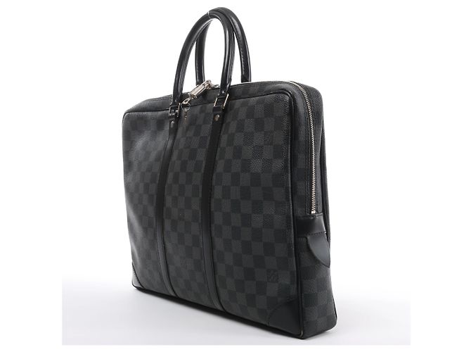 Louis Vuitton Porte Document Voyages Damier Graphite Handbag in Black N41125 - vue 2