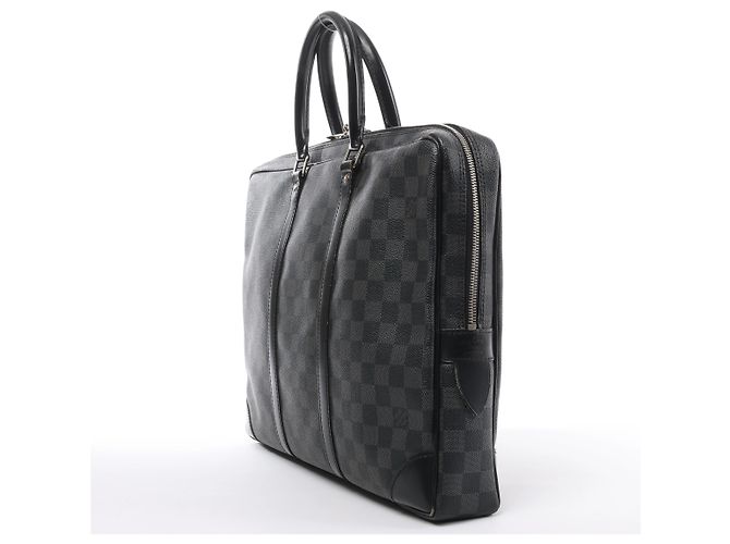Louis Vuitton Porte Document Voyages Damier Graphite Handbag in Black N41125 - vue 3