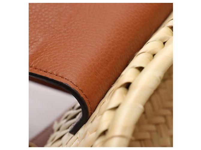 Chloé Borsa a tracolla Chloe Marcie Small in rafia x pelle Beige × Brown - vista 14