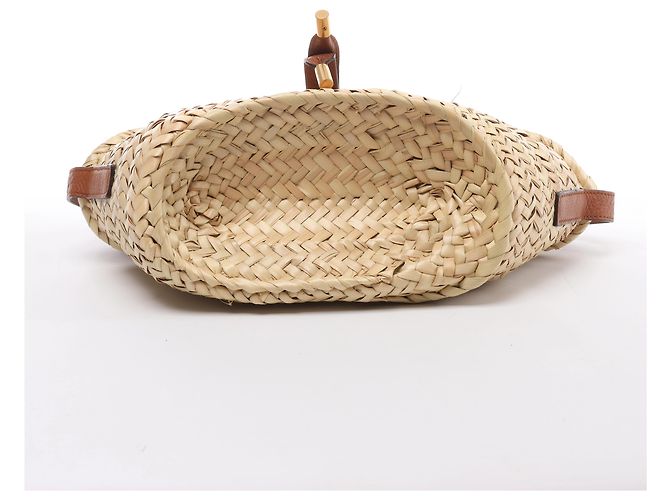 Chloé Borsa a tracolla Chloe Marcie Small in rafia x pelle Beige × Brown - vista 7