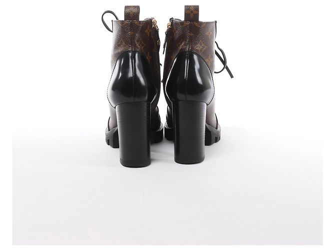 Botines Louis Vuitton Star Trail Monogram & Leather en Brown x Black MA0159, Talla EU 38 - vista 5
