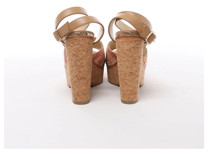 Sandali Jimmy Choo Deven in pelle x tessuto, Beige, Taglia EU 37 - vista 7