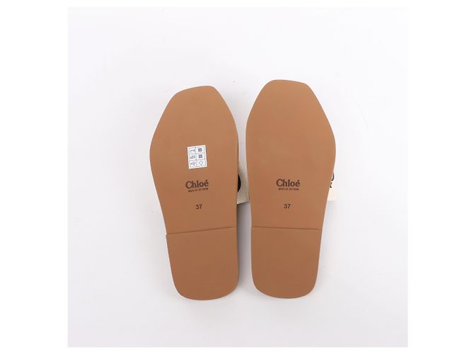 Chloé Sandali Chloe Woody in tessuto Beige 223252, Taglia EU 37 - vista 10