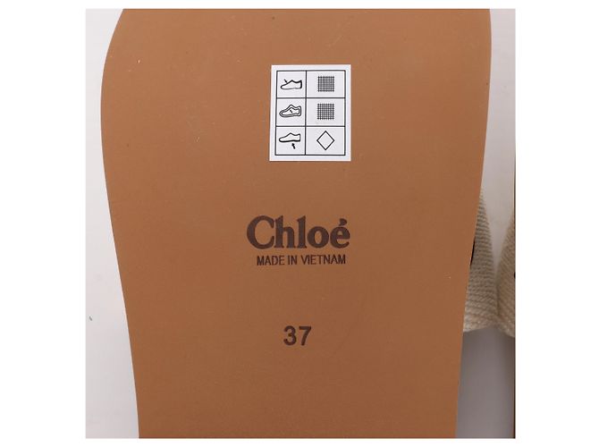 Chloé Sandali Chloe Woody in tessuto Beige 223252, Taglia EU 37 - vista 11