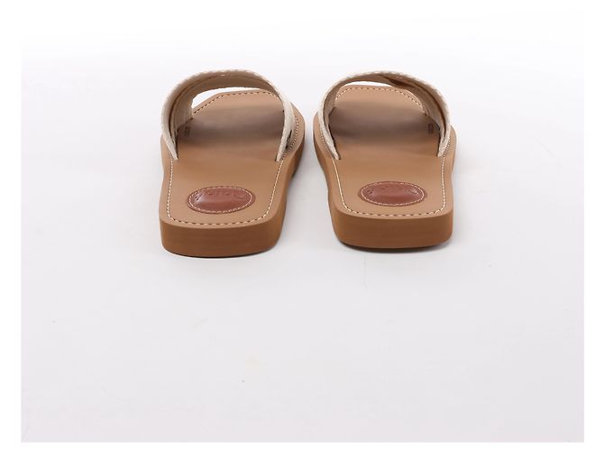 Chloé Sandali Chloe Woody in tessuto Beige 223252, Taglia EU 37 - vista 6