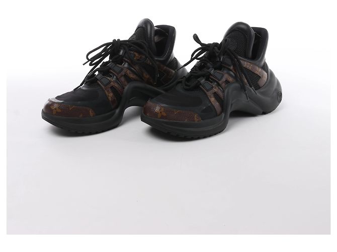 Louis Vuitton LV Archlight Monogram x Fabric Sneakers in Black × Brown GO0148, Size EU 40 - vista 5