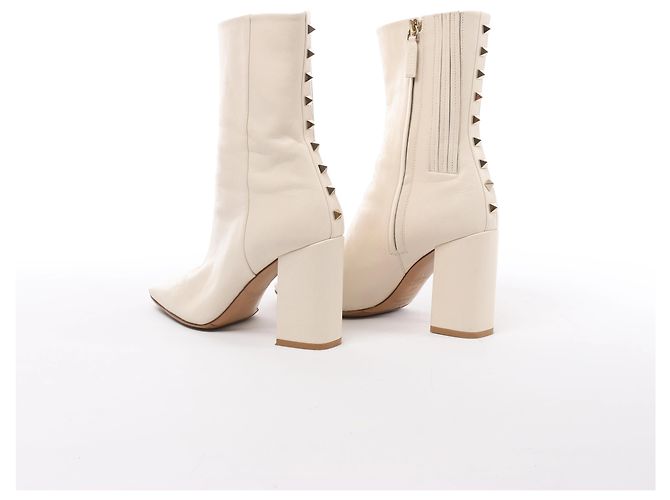 Botas de piel Valentino Garavani Rock Studs en Ivory, Talla EU 37 - vista 5