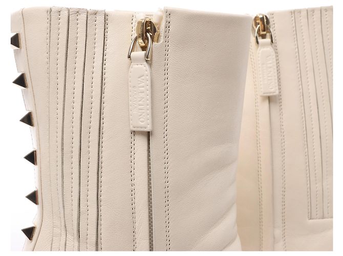 Botas de piel Valentino Garavani Rock Studs en Ivory, Talla EU 37 - vista 8