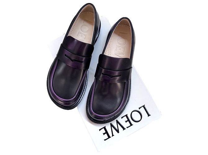 Loewe Leder-Loafer in Lila - Ansicht 10